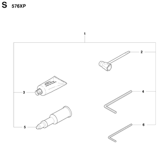 Accessories Diagram and Parts List for 576XP-576XPEPA 20083100001-20100100000 Husqvarna Chainsaw