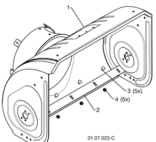 Auger Housing / Impeller Assembly - B 1 Diagram and Parts List for 15530SBXLS (96193004001)(2009-06) Husqvarna Snow Blower