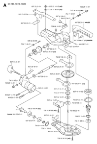 Gear Housing Diagram and Parts List for 325HDA55X 20054000001 & Above Husqvarna Hedge Trimmer
