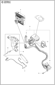 Electrical Diagram and Parts List for 525IBMARKII  Husqvarna Leaf Blower / Vacuum