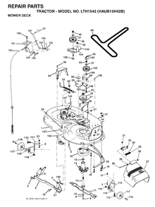 Mower Deck / Cutting Deck Diagram and Parts List for LTH1542 (954170086-B)(2004-01) Husqvarna Lawn Tractor