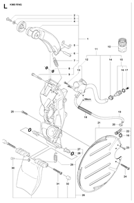 Guards Diagram and Parts List for K960 2008-03 Husqvarna Circular Saw