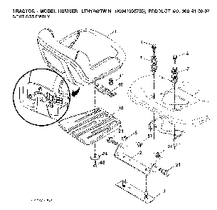 Seat Diagram and Parts List for LTH1742TWIN (96041006700)(2008-01) Husqvarna Lawn Tractor