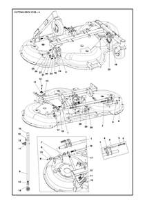 61/155cm Cutting Deck Diagram and Parts List for 155P500D  Husqvarna Lawn Tractor Accessories