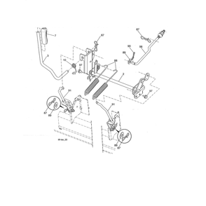 Mower Lift Diagram and Parts List for LGT24K54 240471 Husqvarna Lawn Tractor