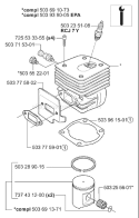 Page K Diagram and Parts List for 365 2003-11 Husqvarna Chainsaw