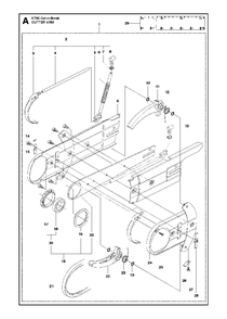Cutter Arm Diagram and Parts List for K760CUT-N-BREAK 2013-06 Husqvarna Circular Saw