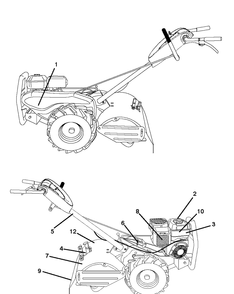 Decals Diagram and Parts List for DRT900E 2013-03 Husqvarna Cultivator