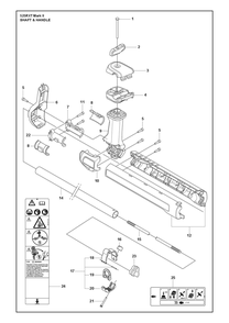 Shaft And Handle Diagram and Parts List for 525RXTMARKII  Husqvarna Brush Cutter
