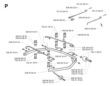 Protection Frame Diagram and Parts List for R11BIO 2001-01 Husqvarna Lawn Tractor