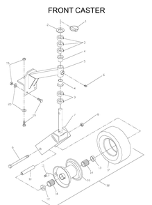 Casters Diagram and Parts List for W3614A (968999103)(2001-09) Husqvarna Lawn Mower