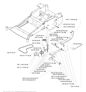 Main Frame Assembly (Part 2) Diagram and Parts List for LZ5227TXPKOA (968999309)(2006-02) Husqvarna Lawn Mower