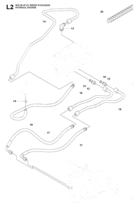 Hydraulic Pump - Motor 2 Diagram and Parts List for R15-V2AWD (965094701)(2007-01) Husqvarna Lawn Tractor