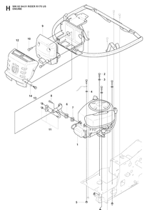 Engine Diagram and Parts List for RIDER175 (966828401)(2008-05) Husqvarna Lawn Mower