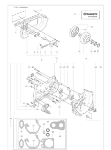 Clutch And Belt Guard And Crankcase Assembly And Gasket Kit Diagram and Parts List for K760CUT-N-BREAK 2009-11 Husqvarna Table Saw Accessories