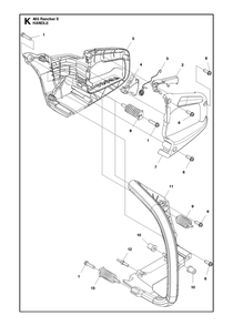 Handle Diagram and Parts List for 465RANCHER  Husqvarna Chainsaw