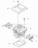 Cylinder Diagram and Parts List for 370BTS 2009-03 Husqvarna Leaf Blower / Vacuum