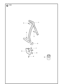 Handle Diagram and Parts List for K1250 2008-01 Husqvarna Lawn Tractor Accessories