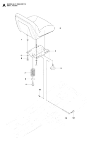Seat Diagram and Parts List for R11C (965094201)(2007-01) Husqvarna Lawn Tractor