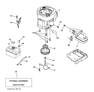Engine Diagram and Parts List for CT126 (96051000702)(2011-4) Husqvarna Lawn Tractor