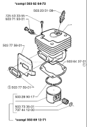 Page J Diagram and Parts List for 371 1996-09 Husqvarna Chainsaw