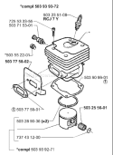 Page L Diagram and Parts List for 371K 371 K 2000-02 Husqvarna Concrete Saw