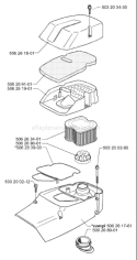 Page B Diagram and Parts List for 371K 371 K 2000-02 Husqvarna Concrete Saw