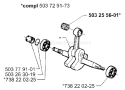Page H Diagram and Parts List for 371K 371 K 2000-02 Husqvarna Concrete Saw