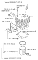 Page K Diagram and Parts List for 371K 371 K 2003-08 Husqvarna Chainsaw