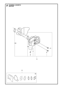 Muffler Diagram and Parts List for 522HDR75X  Husqvarna Trimmer