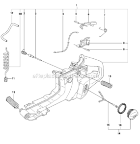 Fuel_Tank Diagram and Parts List for 372XP  Husqvarna Chainsaw