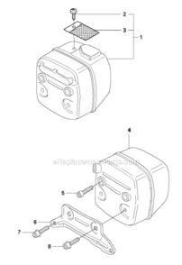Muffler Diagram and Parts List for 372XP  Husqvarna Chainsaw