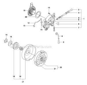 Clutch_And_Oil_Pump Diagram and Parts List for 372XP  Husqvarna Chainsaw