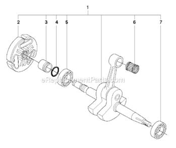Crankshaft Diagram and Parts List for 372XP  Husqvarna Chainsaw