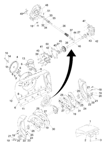 Auger Housing / Impeller Assembly Diagram and Parts List for 9027ST (954223074-A)(2002-09) Husqvarna Snow Blower