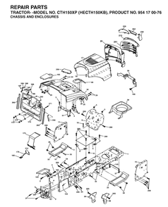 Chassis And Enclosures Diagram and Parts List for CTH150XP (HECTH150KB)(2003-01) Husqvarna Lawn Tractor