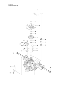 Transmission 2 Diagram and Parts List for R16CAWD (966830301)(2010-07) Husqvarna Lawn Tractor