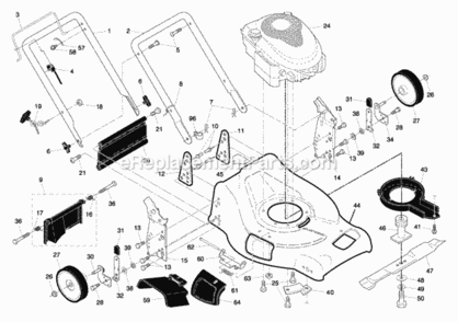Part Location Diagram of 193743 Husqvarna Operators Manual, Spanish