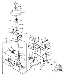 Steering Assembly Diagram and Parts List for LT125 (954002711-C)(1996-04) Husqvarna Lawn Tractor