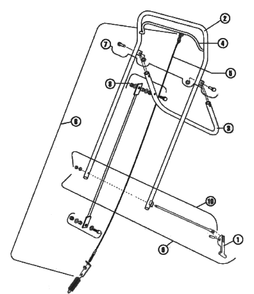 Part Location Diagram of 540007611 Husqvarna Handle, control, rear wheel