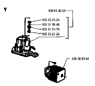 Cylinder And Crankcase Diagram and Parts List for 18H 19941400001-19953200000 Husqvarna Trimmer