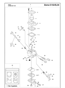 Carburettor Diagram and Parts List for 339XP 2010-02 Husqvarna Chainsaw