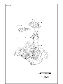 103cm Cutting Deck 3 Diagram and Parts List for C103 (R400SERIES)(2019-01) Husqvarna Lawn Mower