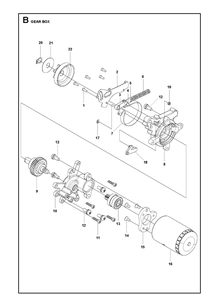 Gear Box Diagram and Parts List for 120I 20170200001-20180499999 Husqvarna Chainsaw