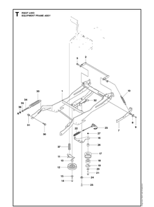 Mower Lift / Deck Lift 2 Diagram and Parts List for R322T AWD Husqvarna Lawn Mower