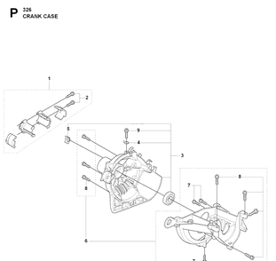 Crankcase And Clutchdrum Diagram and Parts List for 325LDX 20080900001-Current Husqvarna Edger