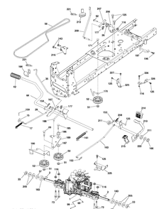 Drive Diagram and Parts List for TS242 (96041041400)(2017-09) Husqvarna Lawn Tractor