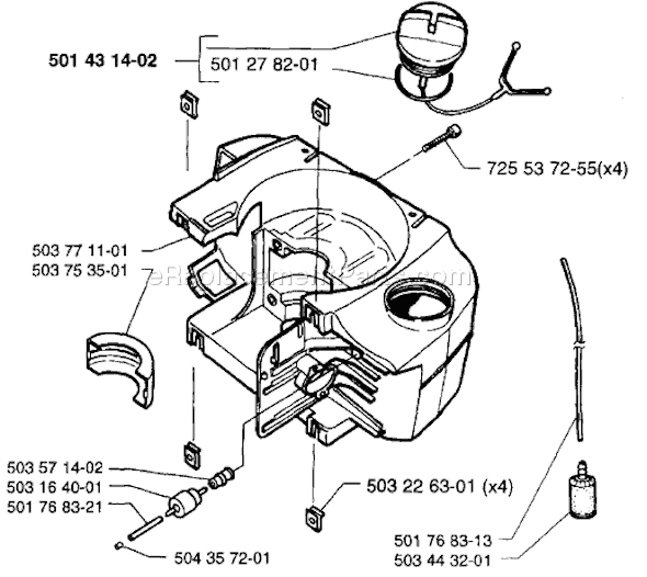 Page G Diagram and Parts List for 225H75 1996-12 Husqvarna Trimmer