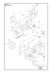 Crankcase Diagram and Parts List for 268 20182200001 & Above Husqvarna Chainsaw