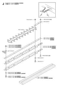 Cutting Equipment Diagram and Parts List for 325HD75X 20062300001 - 20081400000 Husqvarna Hedge Trimmer